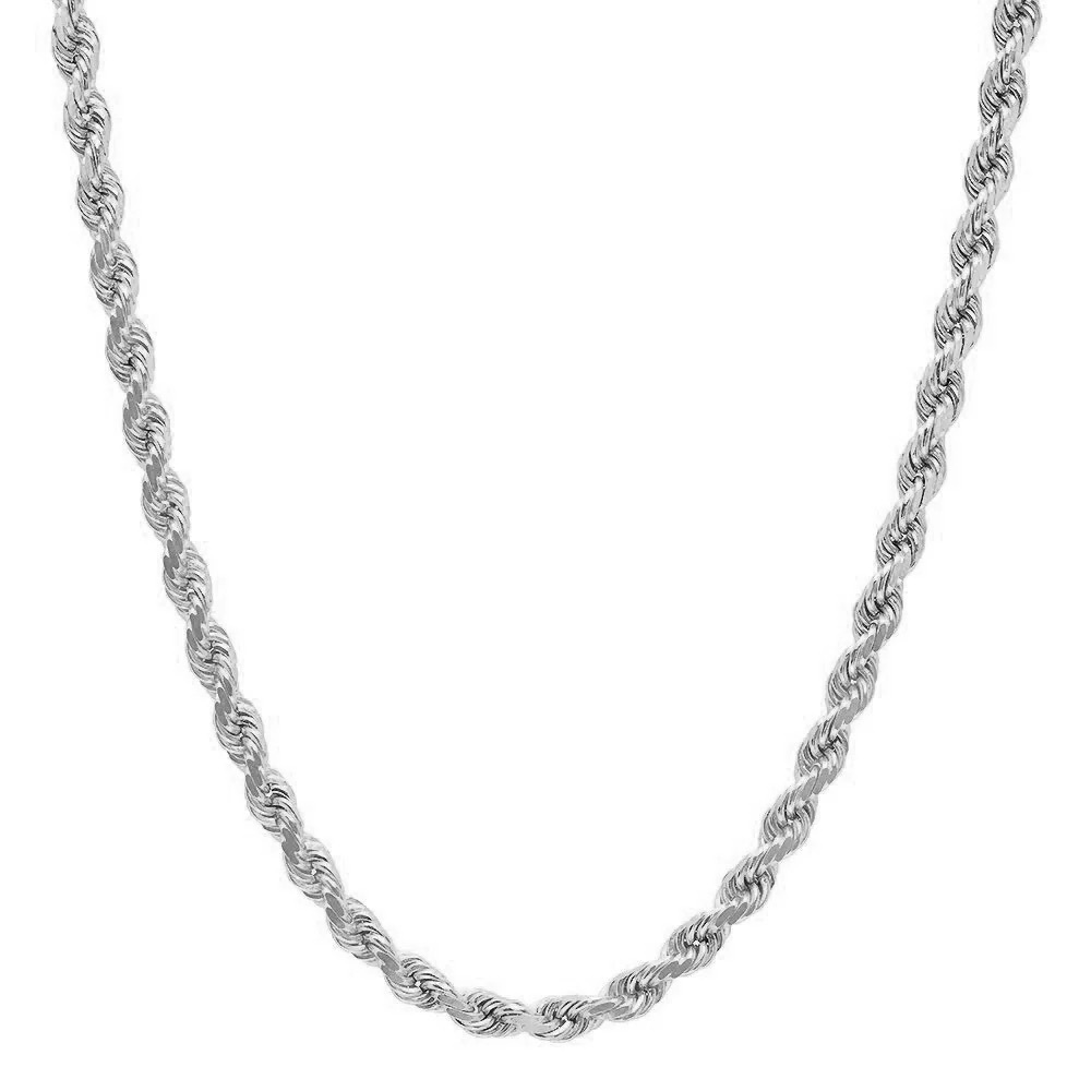Silver 5mm Rope Chain Necklace*Unisex Waterproof Men’s Necklace*Sweatproof